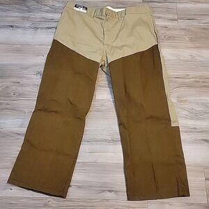 VTG Rattlers Brand Mens Pants 44x29 Khaki Canvas Nylon Snake Brush Guard USA